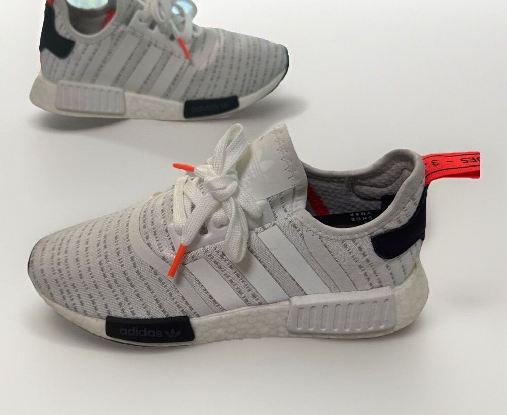 Adidas NMD R1 Boost White Gray Orange Sneakers Men’s Size 5